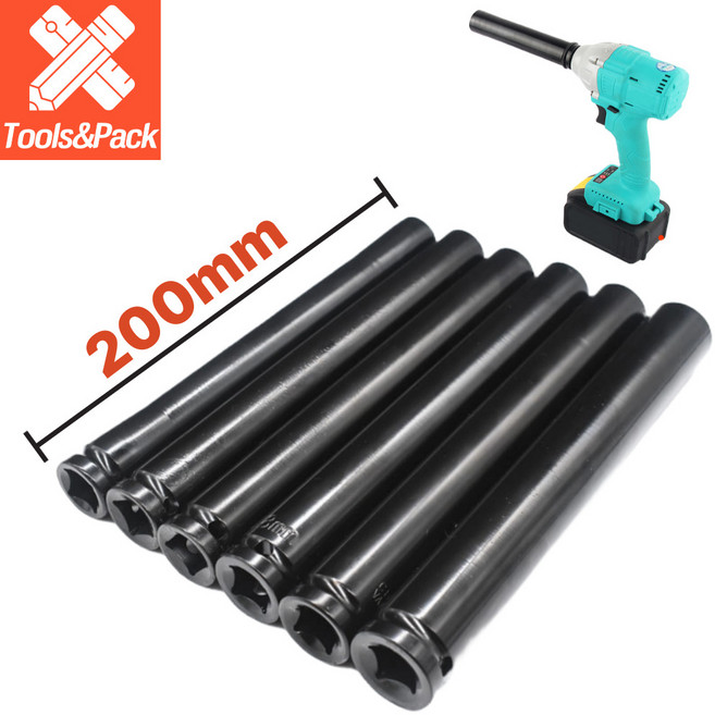 200mm 롱복스알 1/2 대형 임팩 세트 핸드 복스 육각 긴 소켓 큰 렌치, 롱복스알 21mm x 200mm 1개, 1개