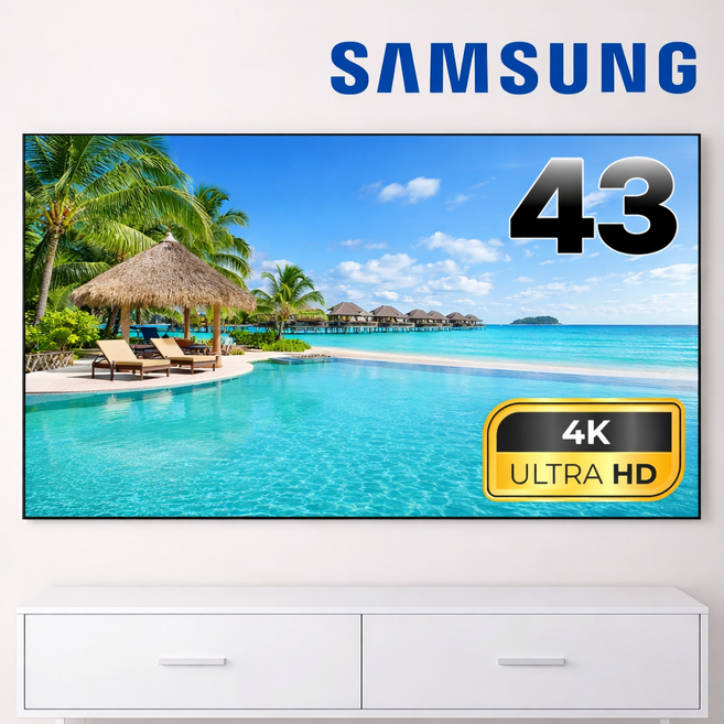 삼성 25년형 4K UHD LED 스마트 티비 43U8000 TV 108cm(43인치) OTT 넷플릭스 디즈니 미러링, 고객직접설치, 스탠드형