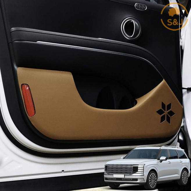 디올뉴 팰리세이드 LX3 호환용품 가죽 도어커버 글로브박스커버 차량내부 스크래치방지 튜닝 보호커버, 글로브커버(4P), 새들브라운