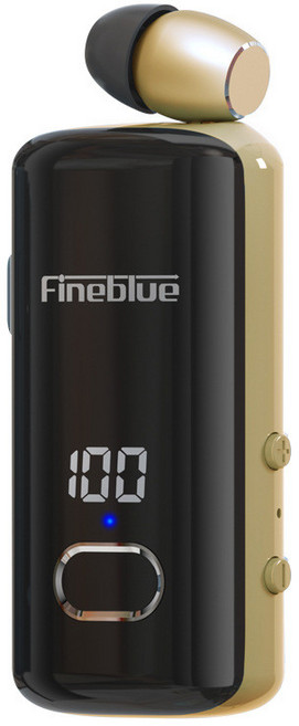 佳藍F580領夾式藍牙耳機 數顯電量 閃電快充 一鍵接聽, 金色