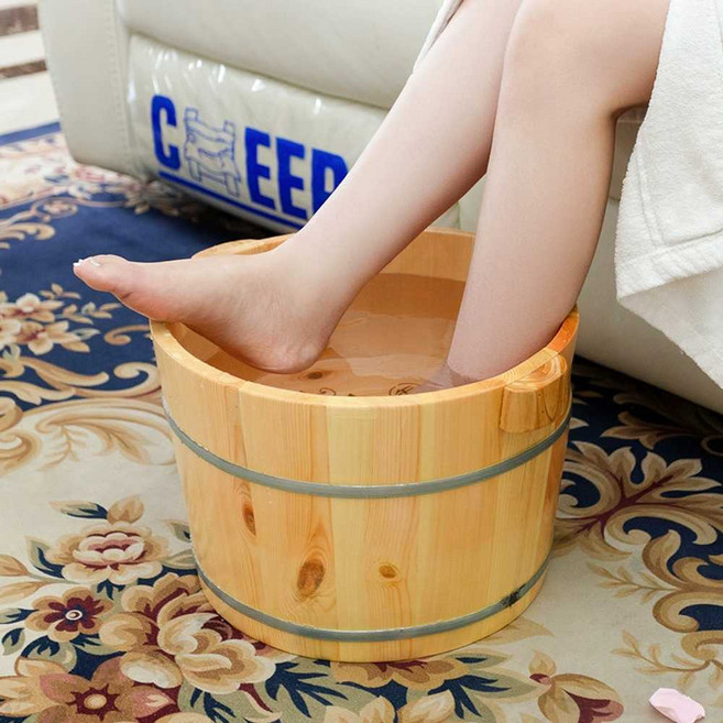 히노끼족욕 편백나무 소나무 발마사지 발족욕기 가정용 욕실 업소용 일본풍, 소나무 21CM 통 뚜껑 마사지 의자, 1개