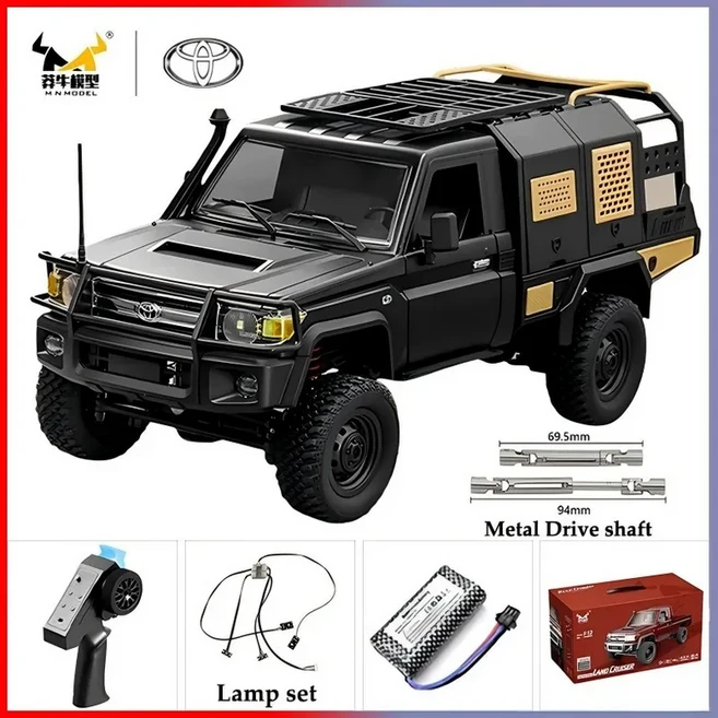 [중장비 RC 장난감] MN82S MN82 Pro 원격 제어 등산 오프로드 차량 112 Toyota LC79 모델 장난감 Rc 자동차 용 풀 스케일 4WD, [08] MN82S Black, 1개