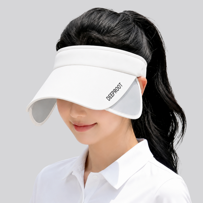 딥루트 자외선차단 슬라이드 썬캡, 1개, 화이트