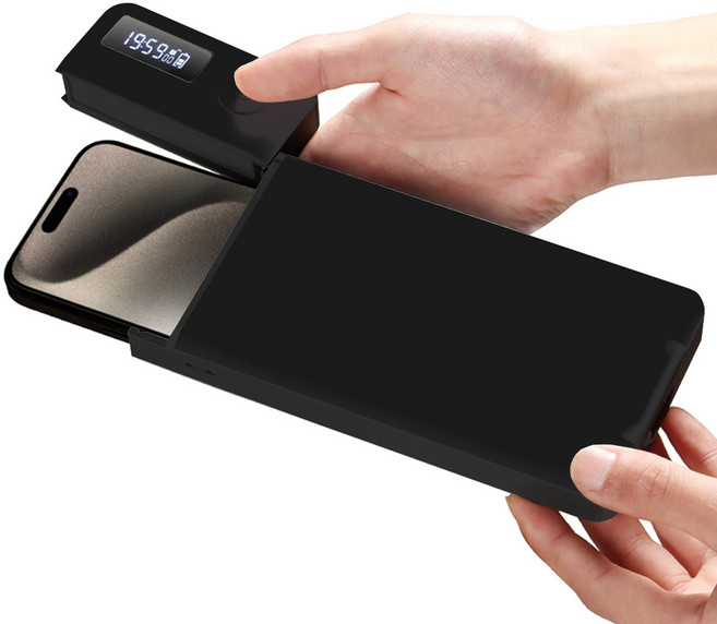 어썸컨셉 스마트폰 금욕 타이머 케이스 PRO 잠금 상자 몰입 자물쇠, 1개, 블랙