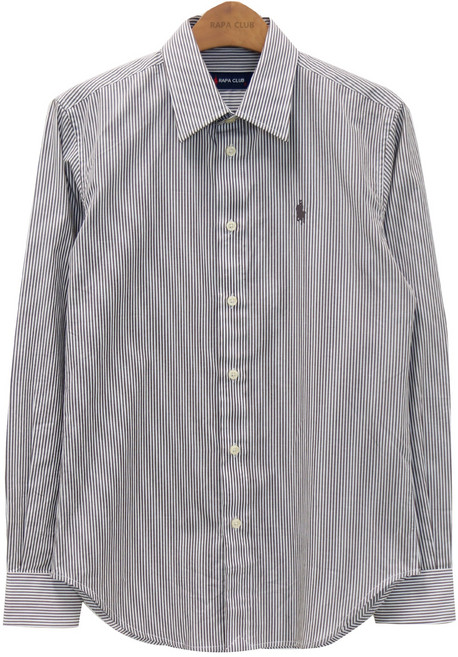 라파클럽 여성 면 100% 스트라이프 슬림핏 긴팔 셔츠