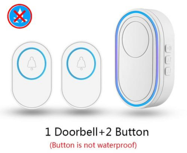 띵샤 야외 433MHz 무선 IP65 방수 초인종 LED 조명 야간 투시경 38 곡 스마트 홈 도어 벨 환영, 10 1receiver 2button, 영국 플러그, 24.1receiver 2button - 영국 플러그