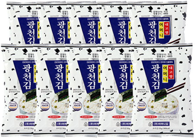 [광천어머니김 본사 발송] 전장김, 30g, 10개