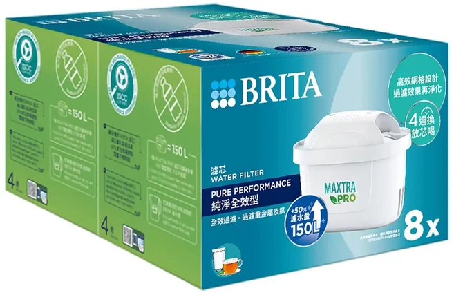 BRITA Maxtra Pro 純淨全效型濾芯, 1套, Brita Maxtra Pro 濾水壺專用濾芯純淨全效型 8個/套