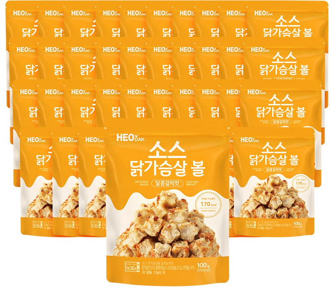 허닭 소스 닭가슴살볼 100g 달콤갈릭맛, 40개
