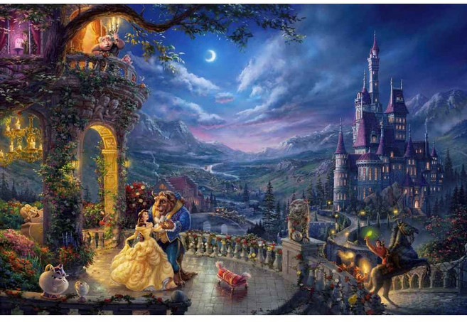 [듀얼라이프] 뉴 디즈니 킨케이드 캔버스형 보석십자수 4050, 1개, 16.미녀와 야수 신비로운 장미