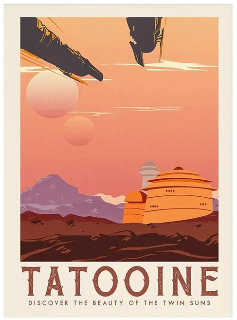 Tatooine Endor 풍경 캔버스 페인팅 빈티지 아트 여행 영화 전쟁 벽 사진 홈 데코, 05 20cmX30cm Frameless, 03 3, 1개