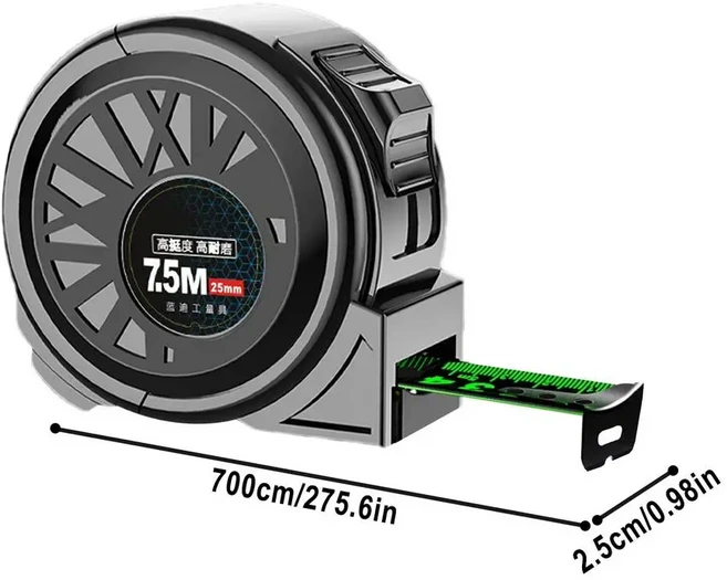 형광 줄자 5/7 5/10m 두꺼운 투명 목공 눈금자 고 탄소강 미터 게이지 거리 측정 테이프