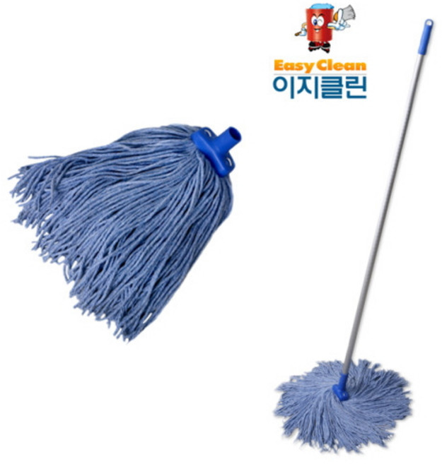 이지클린 마포걸레세트 밀대 대걸레 물걸레 마대걸레 바닥청소, 자루 135cm + 걸레(하늘색), 1개