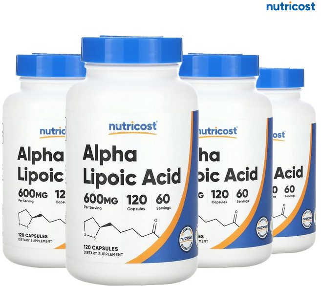 뉴트리코스트 알파 리포산 ALA 600mg 120 캡슐 4개, 120정