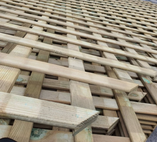 방부목래티스 두께15mm 폭1200mm 길이 1200mm 테라스 가림막 2개, 1세트