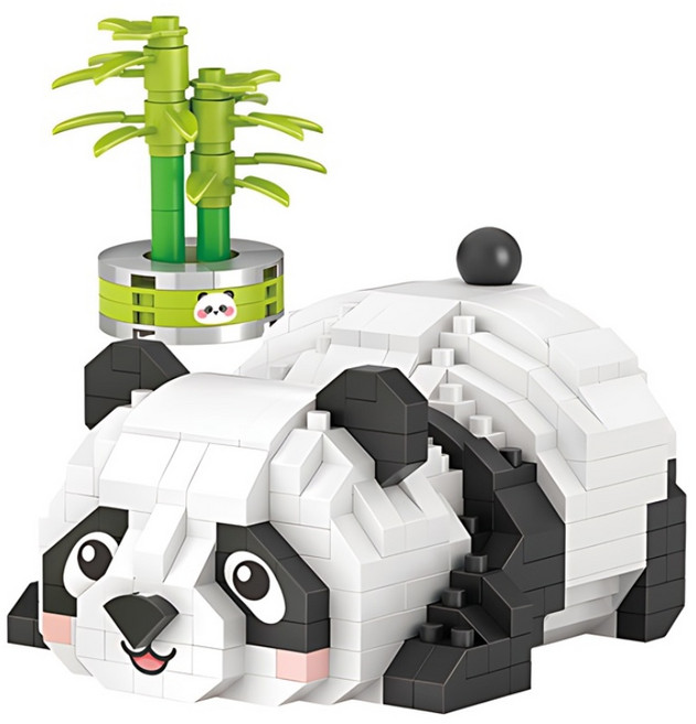 LOZ 나노블럭 미니블럭 캐릭터 후르츠 하우스, 37.대나무 팬더, 1개