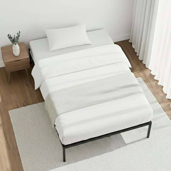 데스텀 무헤드 철제 침대프레임 매트리스 받침대 바닥 깔판, 블랙