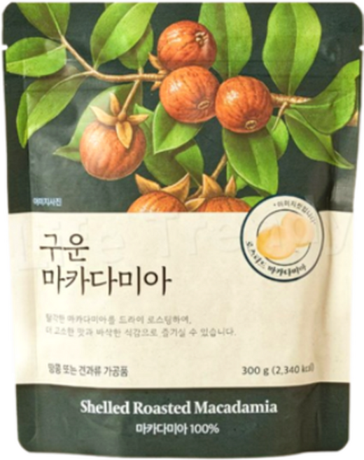 구운 마카다미아, 4개, 300g
