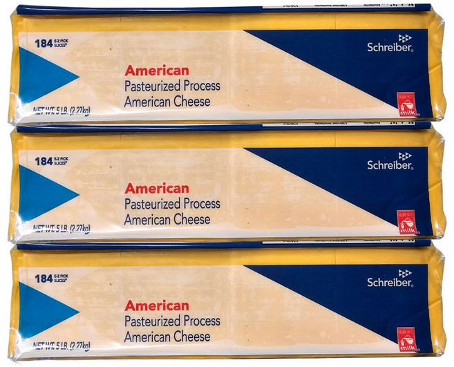 슈라이버 아메리칸 슬라이스 치즈 (184장), 2.27kg, 3개