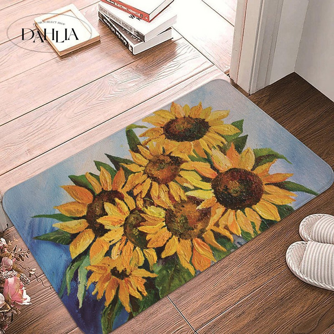 해바라기 빨아쓰는 금전운 해바라기 돈들어오는 발매트, 유화디자인