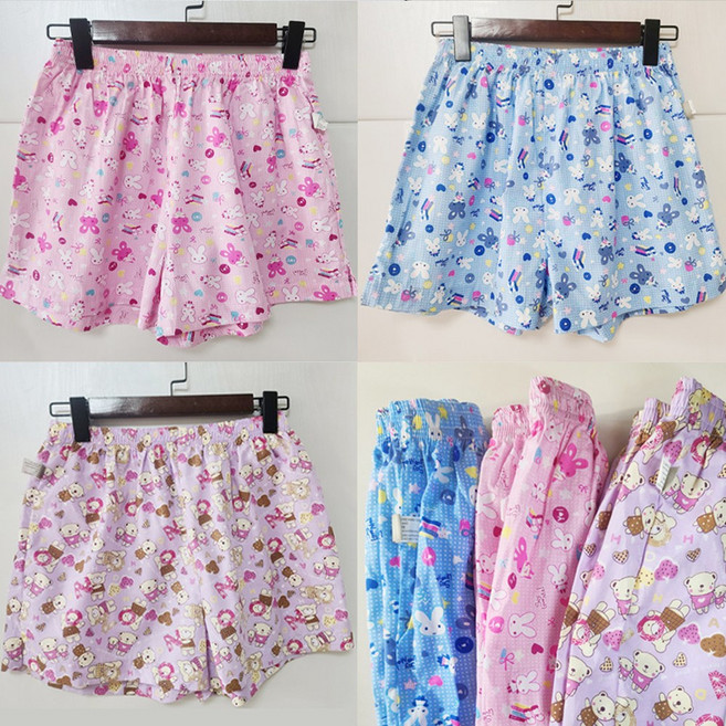 남여공용 순면 홈웨어 트렁크 잠옷반바지 3부바지 3pcs 편안한 면 반바지