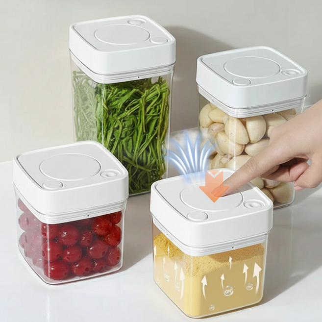 Becuzi 4세대 내장형펌프 진공 밀폐용기, 1. 320+500+900+1200ml  (4종), 1세트