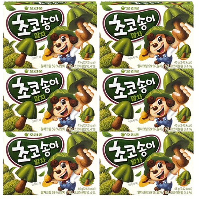 오리온 초코송이 말차, 6개, 45g