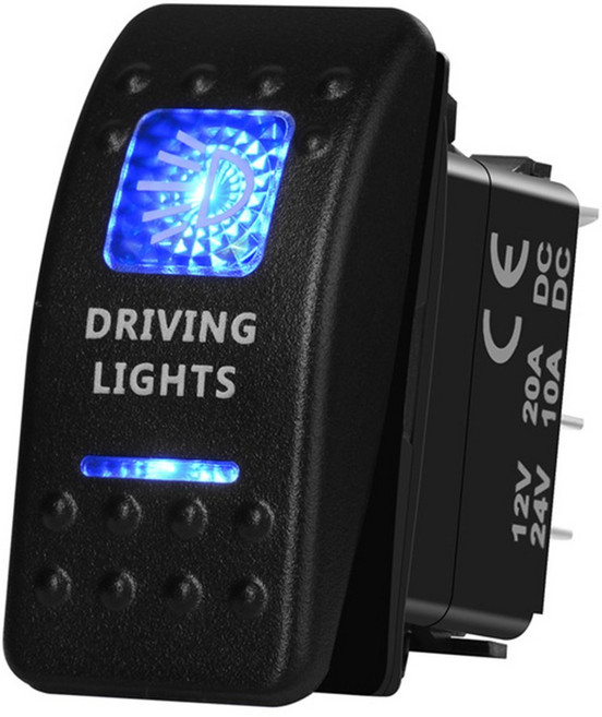 온 PC ARB 로커 4X4 NARVA 자동차 보트 용 1 LED 토글 조명 부품 CARLING 스위치 안개등 오프 파란색, Led Light Bar, 1개