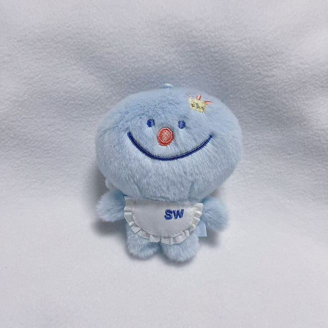 Super Junior 藍色團子金希澈金鐘云曹圭賢金厲旭毛絨掛件, 1個, SW磁鐵+亮面珠鏈+標簽
