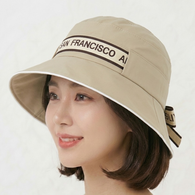여성용 골프 모자 ALBATROSS 레터링 스트랩 버킷햇 리본 벙거지 운동