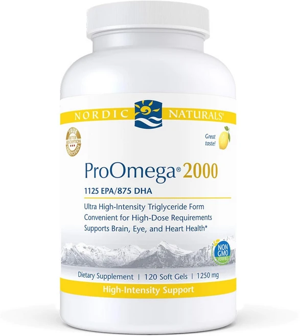 [정품보장]노르딕내추럴 프로오메가 피쉬오일 1250mg Nordic Naturals 120정 X 1병, 1개 - 쿠팡