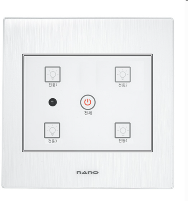 국산 전자식 4구 터치 스위치 화이트 나노 아트2, 1개