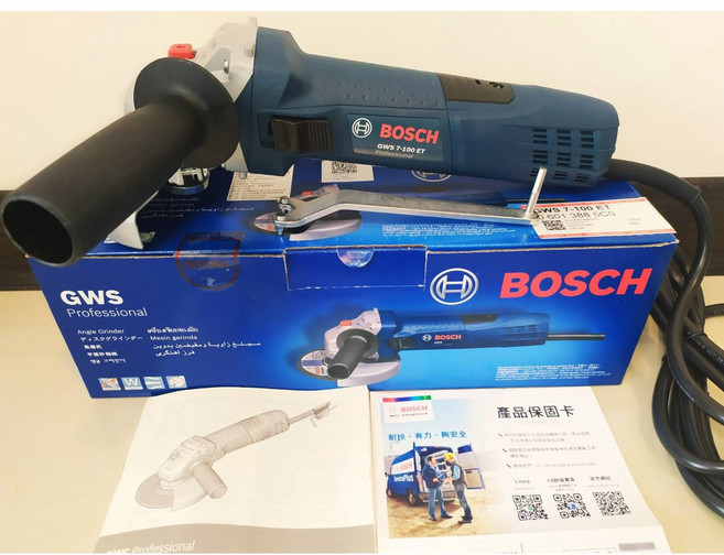 BOSCH 博世 GWS 7-100 ET 砂輪機，輕巧型設計，高效率切割研磨, 1個, 無 調速砂輪機GWS7-100,不選購