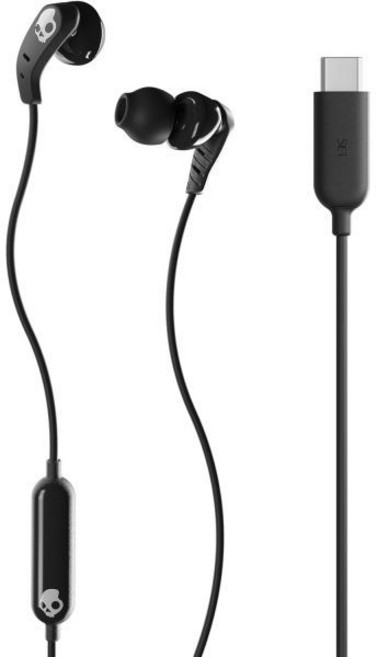 Skullcandy 세트 USB C 인이어 유선 이어버드 마이크 안드로이드 노트북 작동 블랙, Black_Set USB-C, 1개, Skullcandy 진짜 검정