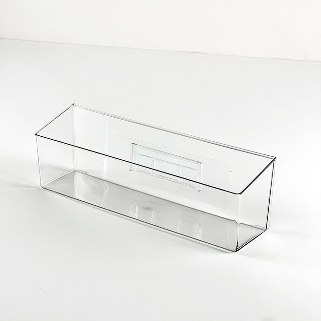 이지유 무타공 벽부착 약정리함 1칸 롱 와이드 투명 접착식 다용도 수납 보관함 화장대 냉장고, 투명색, 1개