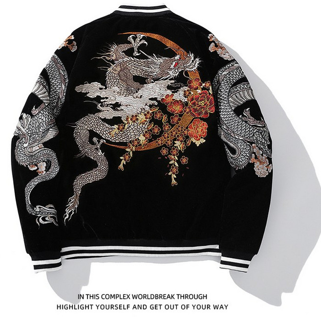 스카쟌 실크 패딩점퍼 잠바 바람막이 여성용 요코스카 카미르 리버시블 스카잔 봉황 스트릿