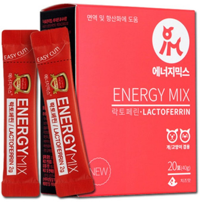 에너지믹스 락토페린 40g(면역 항산화) - 강아지 고양이 영양제, 40g, 면역력 강화, 1개