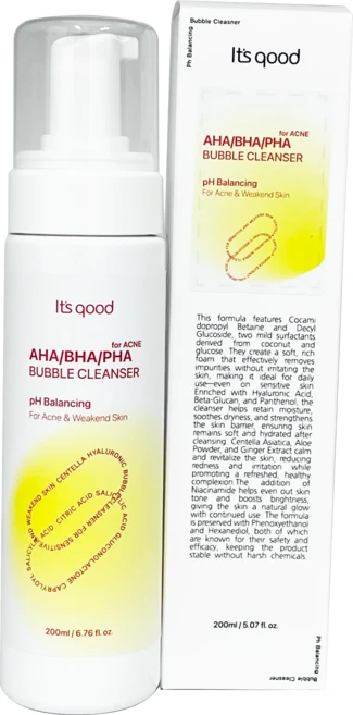 It's good AHA/BHA/PHA 버블 클렌저 200ml, 1개, 200g - 쿠팡