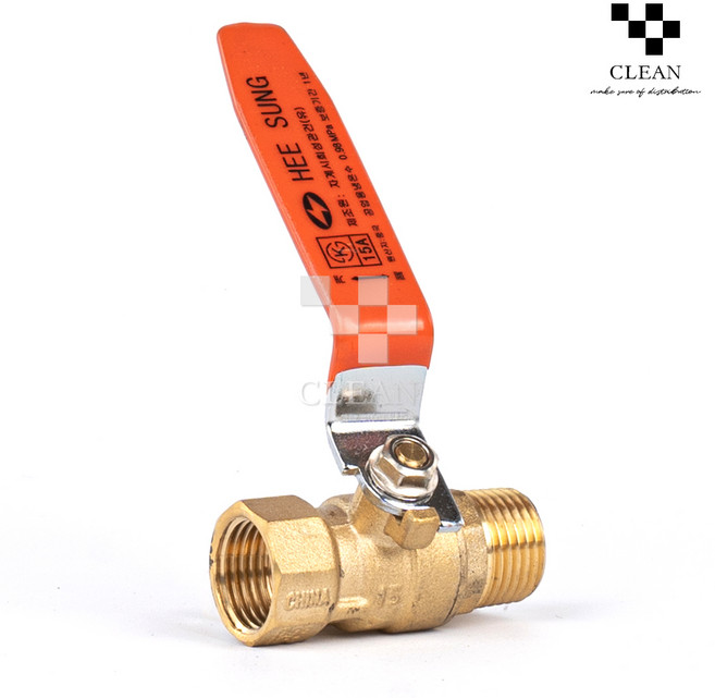 클린 황동 암수 볼밸브 KS, 1개