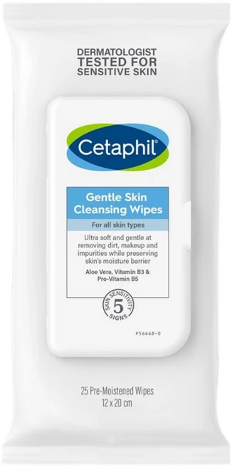 세타필 젠틀 스킨 민감성피부 클렌징티슈 25개입 Cetaphil Gentle Skin Cleansing Cloths, 1개 - 쿠팡