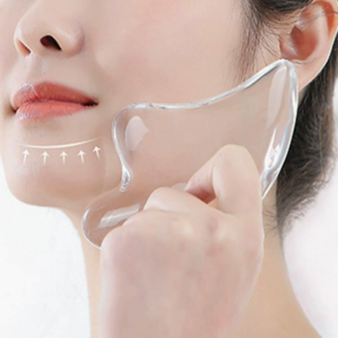 맥시브이 얼굴 목주름 바디 괄사 마사지, 1개, 투명