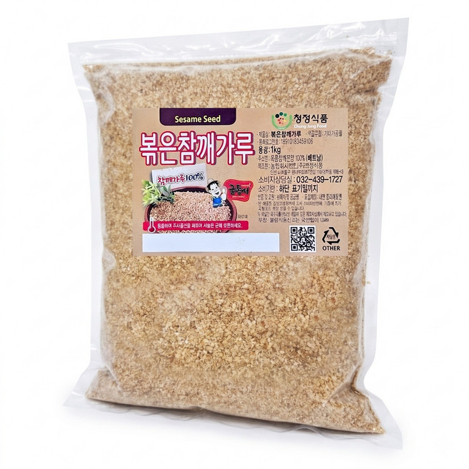 청정식품 볶음 참깨가루 참깨 분말 깨소금 수입 볶은 검은깨 검정깨 1kg, 1개