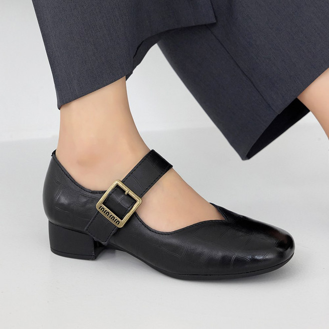 제이슈 천연소가죽 다헨 메리제인 슈즈 3cm