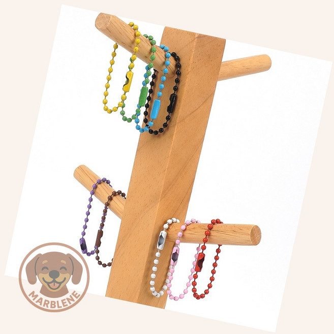 마블네 군번줄 키링 컬러 볼체인 구슬줄 인식표줄 키링고리