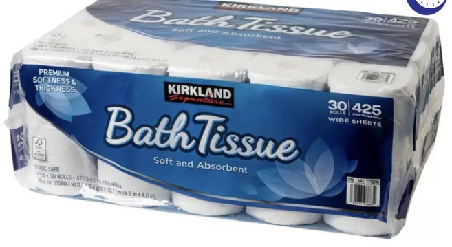 Kirkland Signature 科克蘭 衛生紙 30捲 軟柔吸水 加寬幅面, 30, 425, 10.1