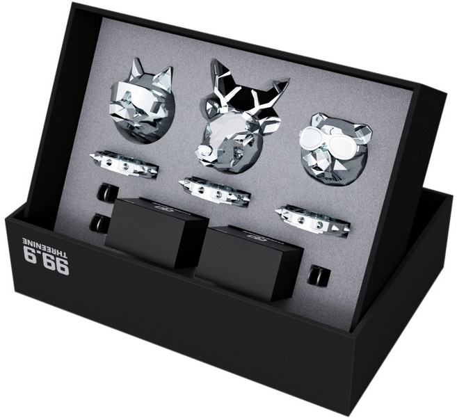 쓰리나인 차량용 방향제 3종세트 늑대 사슴 곰 (본체+향3p), 1개, 클린코튼 실버