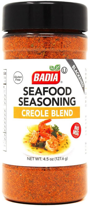 바디아 블랙큰드 해산물 시즈닝 크리올 블렌드 4.5온스 – Badia Blackened Seafood Seasoning Creole Blend 4.5 oz – Savory Caj, 127g, 1개