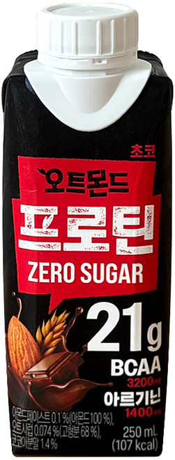롯데 오트몬드 프로틴 제로슈거 초코, 250ml, 3개