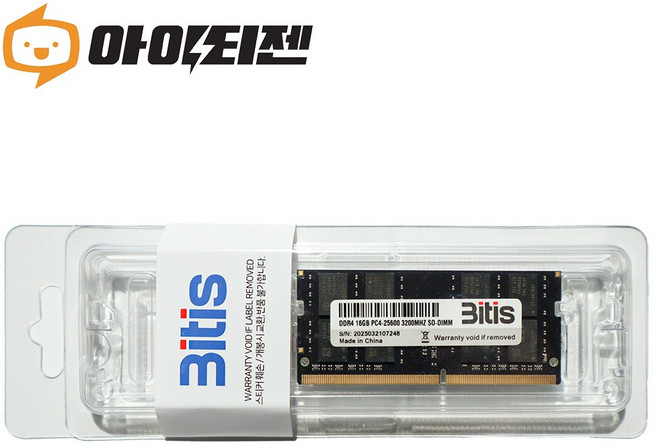 비티즈 DDR4 16GB 노트북 램 16기가, PC4 25600 3200, 1개