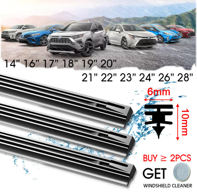 26 자동차 액세서리 스트립 19 6mm 14 24 스트립 블레이드 17 인서트 NR 와이퍼 리필 고무 20 18 유리 21 천연 16 22 부드러운, 24 Inch 600mm